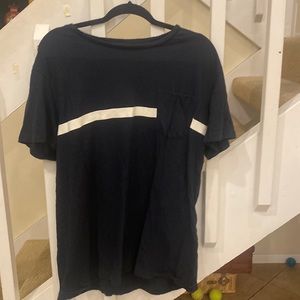 black T-shirt with white stripe, extra extra large men’s